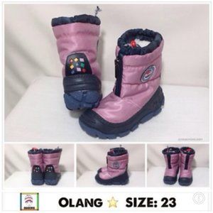 Olang Eolo Girls Pink & Black Snow Boots Size 23 (NEW Without Tag )
